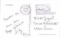 MODERN CARD Souvenir De Lourdes