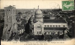 CPA Tours Panorama de la Tour Charlemagne de la Basilique Saint Martin et de la Partie Ouest de la Ville