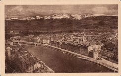 CPA Grenoble Panorama View And the Alpine range