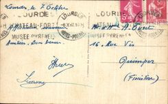 CPA Lourdes Monument offered by the Cambric Diocese