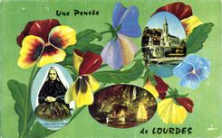 CPSM a Pensee De Lourdes