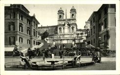 CPA Roma Chiesa beila Trinita dei Monti