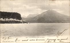 CPA Lake Annecy Roc De Dear Bateau