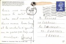 MODERN CARD Westminster Abbey and Big Ben by Night London