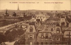 CPA Paris Pnnorama de la torre Eiffel de ocho puentes