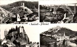 CPA Saint Flour Castle Feodel d' Alleuze Viaduct of Garabit