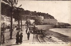 CPA Niza la caminata de los barcos de Mtdi y de Ponchettes