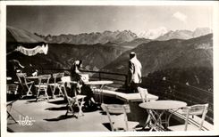 CPA Terrace of the Teleferic of Veyrier the Alpine range and Mont Blanc