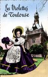 CPSM Toulouse Costume Toulousain Les violettes de Toulouse Folklore Costume