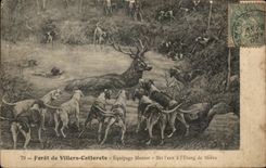 CPA Foret De Villers Cotterets Equipage Menier Beats Water In Etang De Malva Chasse Cheins Hind