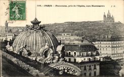 CPA Paris Panorama taken of Opera towards Montmartre