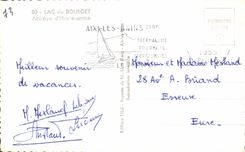 CPSM Lake of Le Bourget Abbey of hcu Ecombe Aix Les Bains