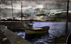 CPSM Toulon the Port Sunset Boat