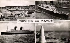 CPSM Souvenir of Le Havre Freedom the island of France sugar loaf Boats Steamer