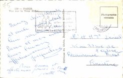 CPA Paris Vue sur la Tour Eiffel