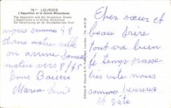 CPA Lourdes Appearance and the Miraculous Cave