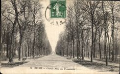 Large CPA Rheims Allee of the Walks