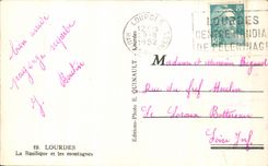 CPSM Lourdes the Basilica and Mountains