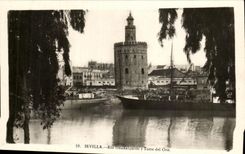 CPA Sevilla Rio Guadalquivir Torre del Oro Boat