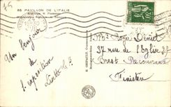 CPA Paris Fair international Paris 1937 House Of Italy Architect