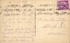 CPA Lourdes View taken Castle Fort