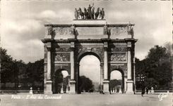 CPA Paris Arc of the Louvre Carousel
