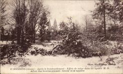 CPA Soissons After the Bombardment Effects of snow in a Public garden
