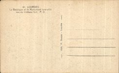 CPA Lourdes the Basilica and the Interallied Monument seen of the strong Castle