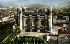 CPA Lyon the Basilica Notre Dame de Fourviere and the City