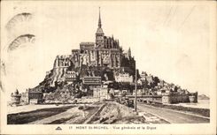 CPA Mount St Michel View and the Dam