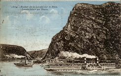 CPA Rocher de la Lorelei sur le Rhin Loreleifelsen Bateau