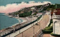 CPA Le Havre the Young stag the Cliff and the Beach