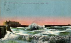 CPA Treport Seen On the Pier By Heavy weather