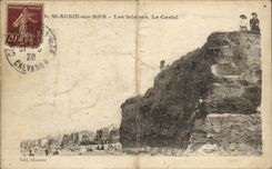 CPA St Aubin Sur Mer Les Falaises Le Castel