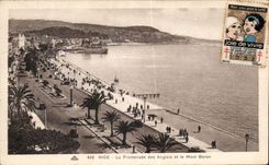 CPA Niza Promanade del ingles y de la tuberculosis 1932 de Vignettge del boro del montaje