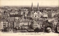 CPA Pau Vue vers l'Eglise Saint Jacques
