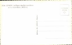 CPA Geneva the Palate of the United Nations and Mont Blanc