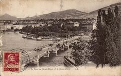 Swiss CPA Geneva the Bridge of Mont Blanc and Mont Blanc