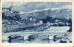 CPA Grenoble the Stone quarry Quays and the Alpine range