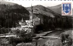 CPSM Lourdes Bosilique Gave and the New Bridges Inaugurate on March 25th 1966