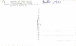 Ermita de CPA del santo Cyr de Cindre del montaje con el montaje del oro la Virgen Antree de los jardines y del Cliappalle del ARS del d de la base