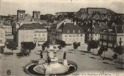CPA the place of the Republic and the Belfort Castle