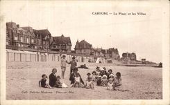 CPA Cabourg la playa y los chalets