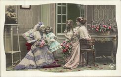 Mujer mayor y ninos de la fantasia de CPA