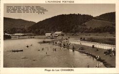 CPA Poetic Auvergne Beach Of the Lake Chambon