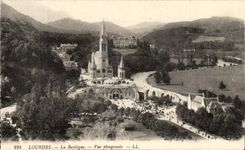 CPA Lourdes the View from above Basilica