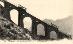 CPA Lourdes the Funicular of the peak of Jer the Large Viaduct