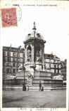 CPA Paris the Fountain Places Sulpice Saint