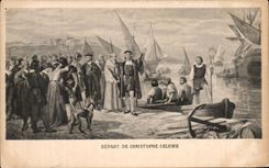 CPA Departure of Christophe Colomb