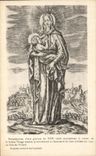 CPA Reproduction Of an Engraving Of the Represensant Century Statue Of Sainte Virgin